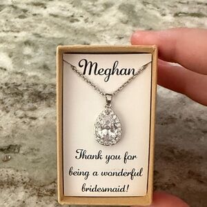 Elegant Silver Teardrop Necklace